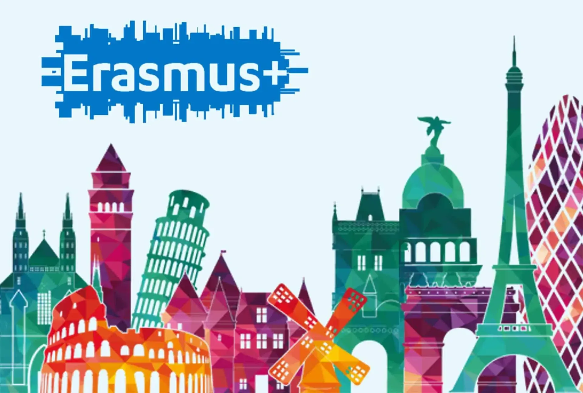 obraz miasta skyline ze słowem erasmus na nim